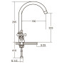 Змішувач PL 1/2' для кухні гусак високий вухо на гайці AQUATICA PL-4B455C (9777130)