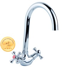 Змішувач PL 1/2' для кухні гусак високий вухо на гайці AQUATICA PL-4B455C (9777130)