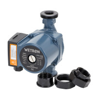 Насос циркуляційний 100Вт Hmax 6м Qmax 75л/хв Ø1 1/2' 180мм+гайки Ø1' WETRON (774532)