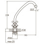 Смеситель PM ½" для кухни эконом на гайке (кратно 2шт) AQUATICA PM-1B157C (9780100)