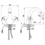 Смеситель BRENTA 1/2" для раковины литой на шпильке CORSO FE-2A152K (9679004)