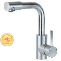 Смеситель KT Ø35 для раковины Г-гусак на гайке SS AQUATICA KT-1A370P (9722021)