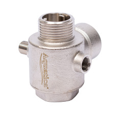 З'єднувач п'ятививідний +зворотний клапан 80мм M1'×F1'×F1'×M1/4'×F1/4' Silver 480г AQUATICA (779601)