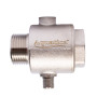 З'єднувач п'ятививідний +зворотний клапан 80мм M1'×F1'×F1'×M1/4'×F1/4' Silver 480г AQUATICA (779601)