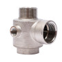 З'єднувач п'ятививідний +зворотний клапан 80мм M1'×F1'×F1'×M1/4'×F1/4' Silver 480г AQUATICA (779601)