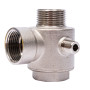З'єднувач п'ятививідний +зворотний клапан 80мм M1'×F1'×F1'×M1/4'×F1/4' Silver 480г AQUATICA (779601)