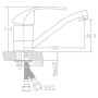 Змішувач s43 Ø40 для кухні гусак прямий 150мм на шпильці TAU SM-2B144C (9843120)