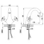 Змішувач ARNO 1/2' для раковини литий на шпильці CORSO FE-2A152C (9679000)