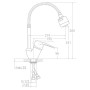 Змішувач s43 Ø40 для кухні гусак гофрований на гайці TAU SM-4B644C (9843150)