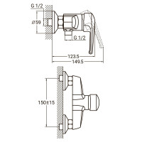 Змішувач HM Ø40 для душу AQUATICA HM-1D131C (9736300)