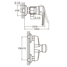 Змішувач HM Ø40 для душу AQUATICA HM-1D131C (9736300)